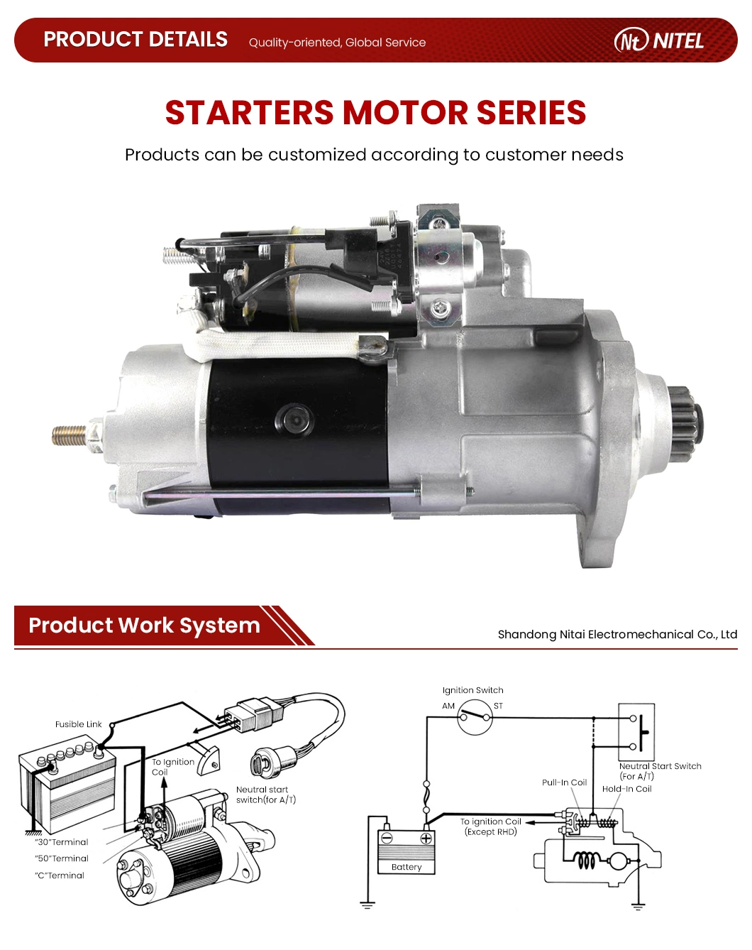 Nitai Truck Auto Electric Part Wholesaler Air Starter Motor China 0001262019 Bosch Starter Motor for Iveco 504357109 Diesel Engine